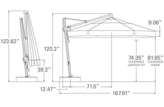 13' AKZ13 Octagon Cantilever umbrella
