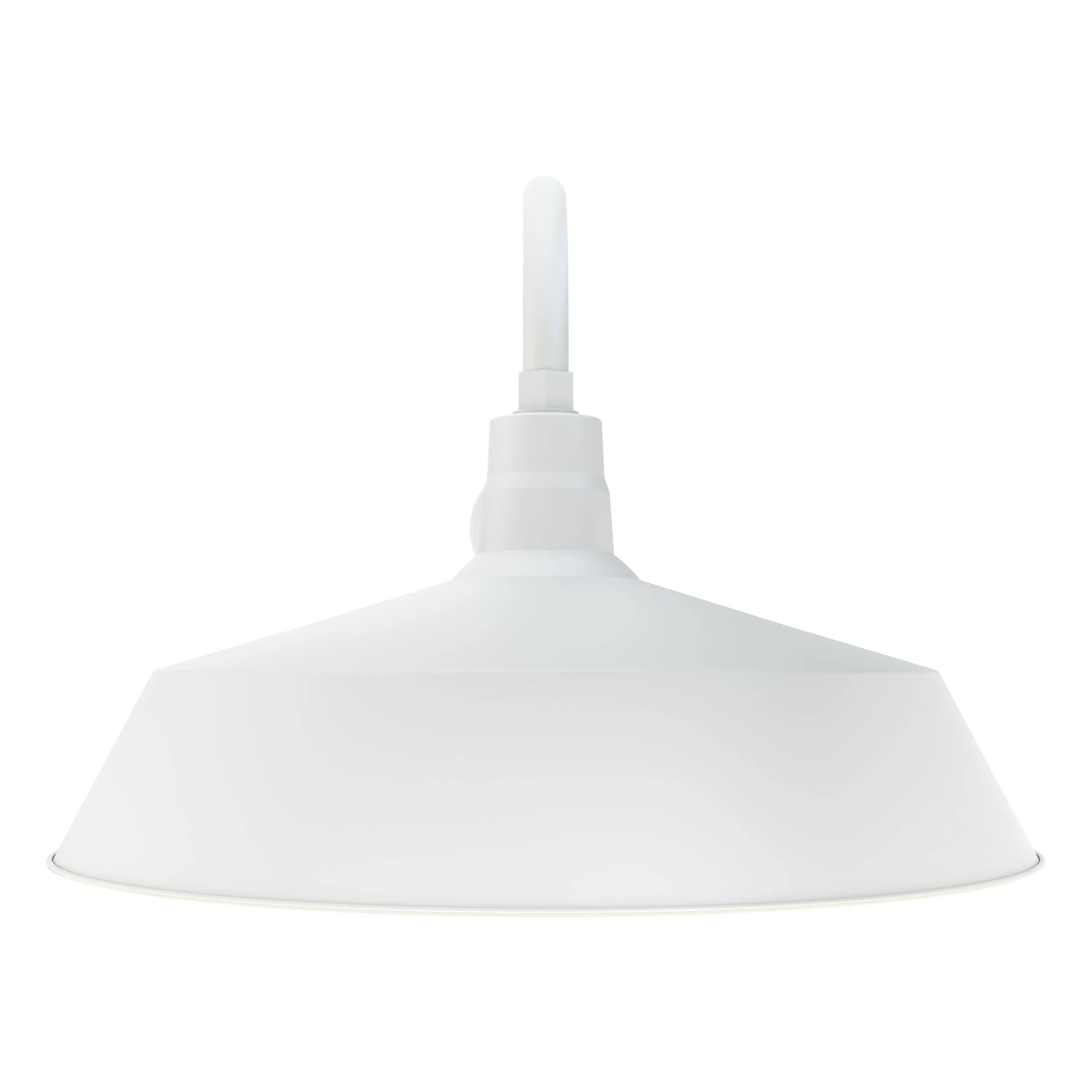 21" White RLM Barn Light Shade With 22" Long Gooseneck Arm