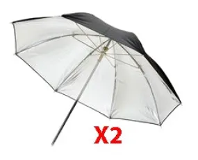 24" Soft Silver Photography Umbrella, 2-pack