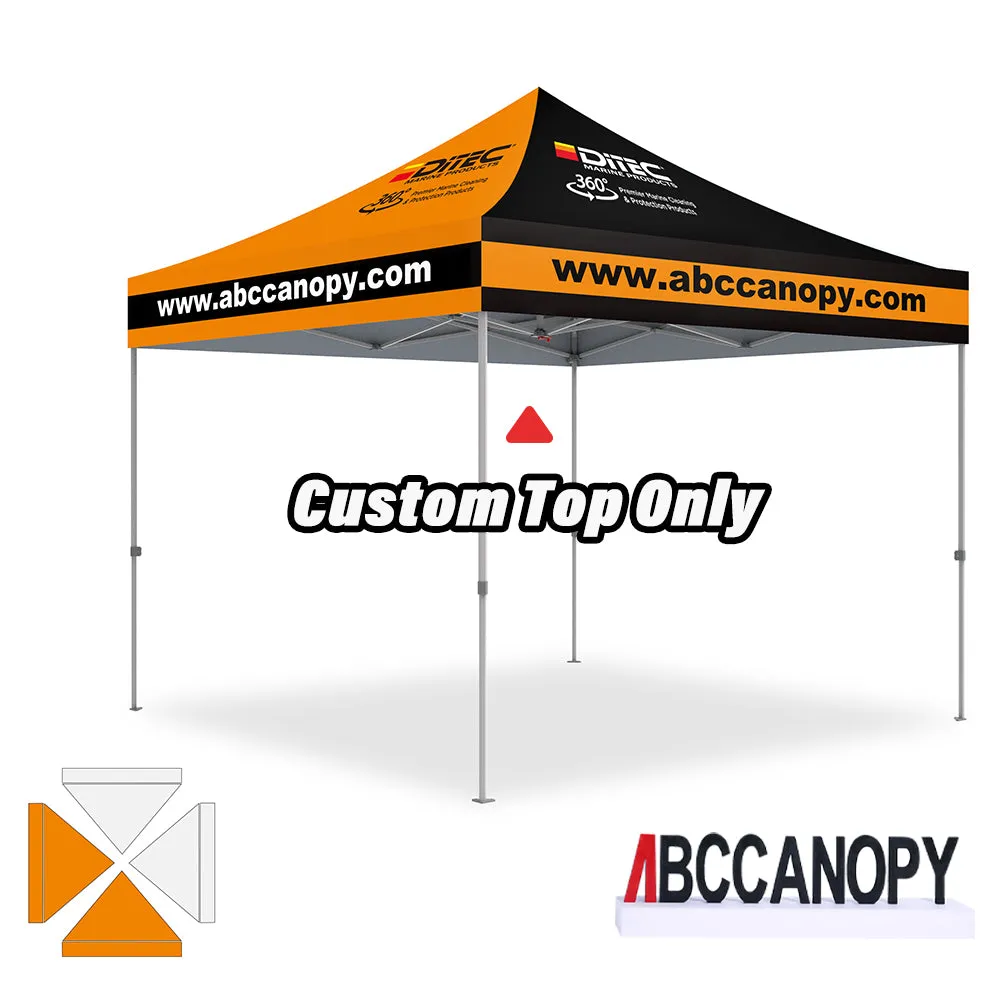 ABCCANOPY Custom Canopy Top with Logo for 8x8/10x10/10x15/10x20 Pop Up Tents