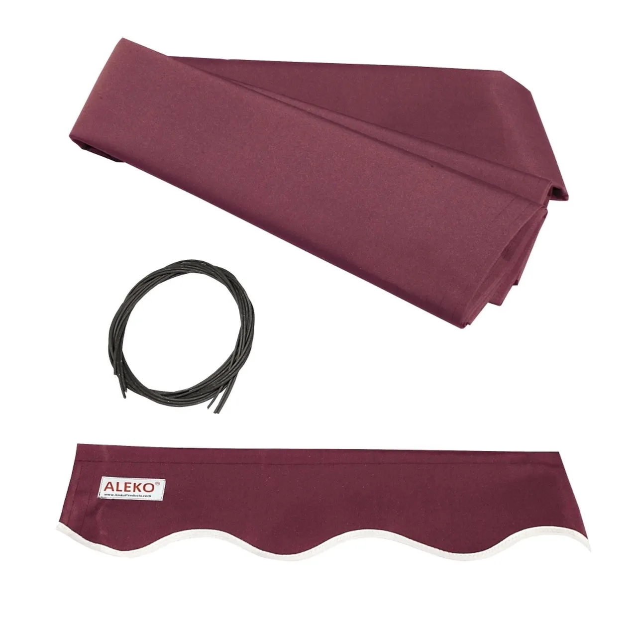 Aleko Half Cassette Motorized Retractable LED Luxury Patio Awning - 10 x 8 Feet - Burgundy