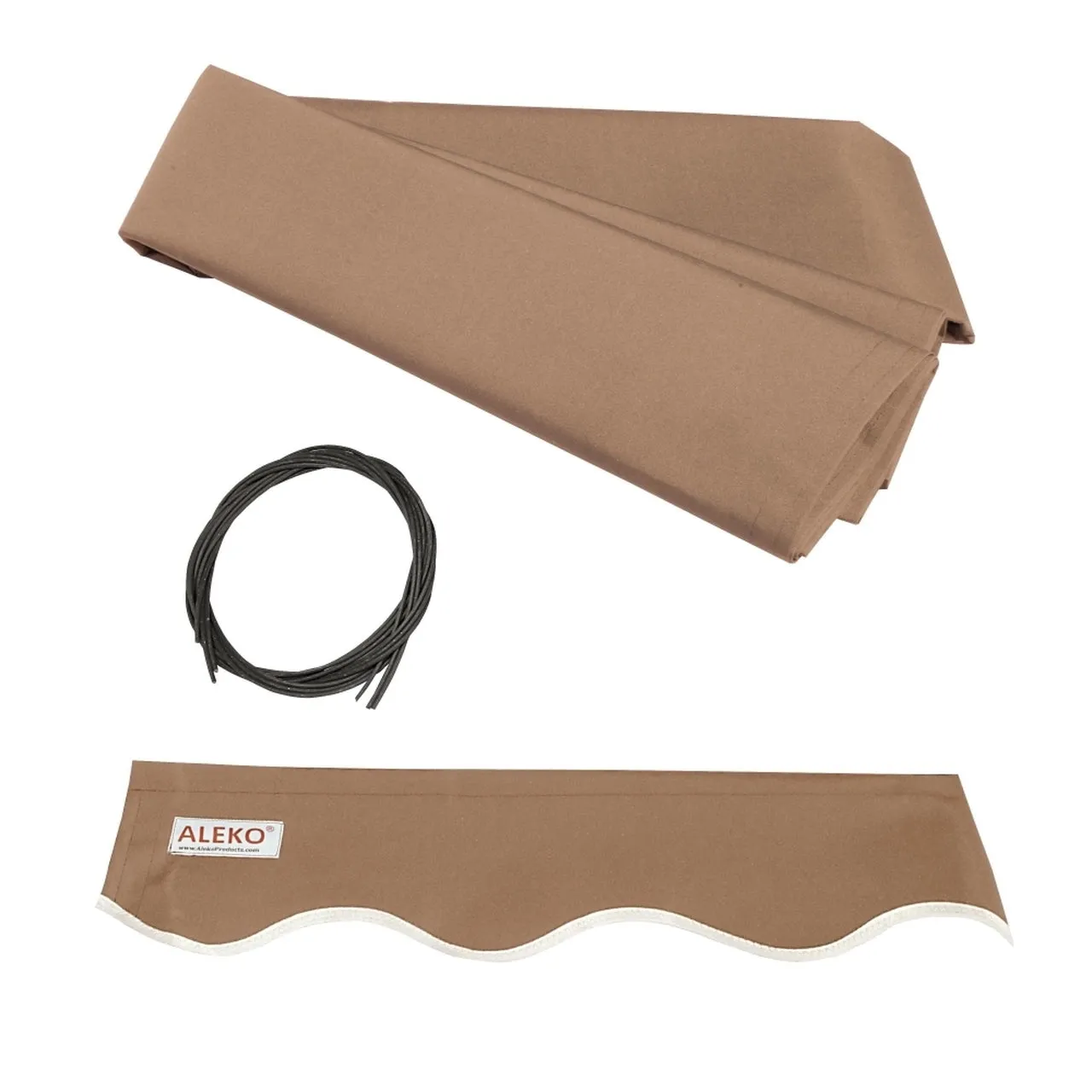 Aleko Half Cassette Motorized Retractable LED Luxury Patio Awning - 10 x 8 Feet - Sand