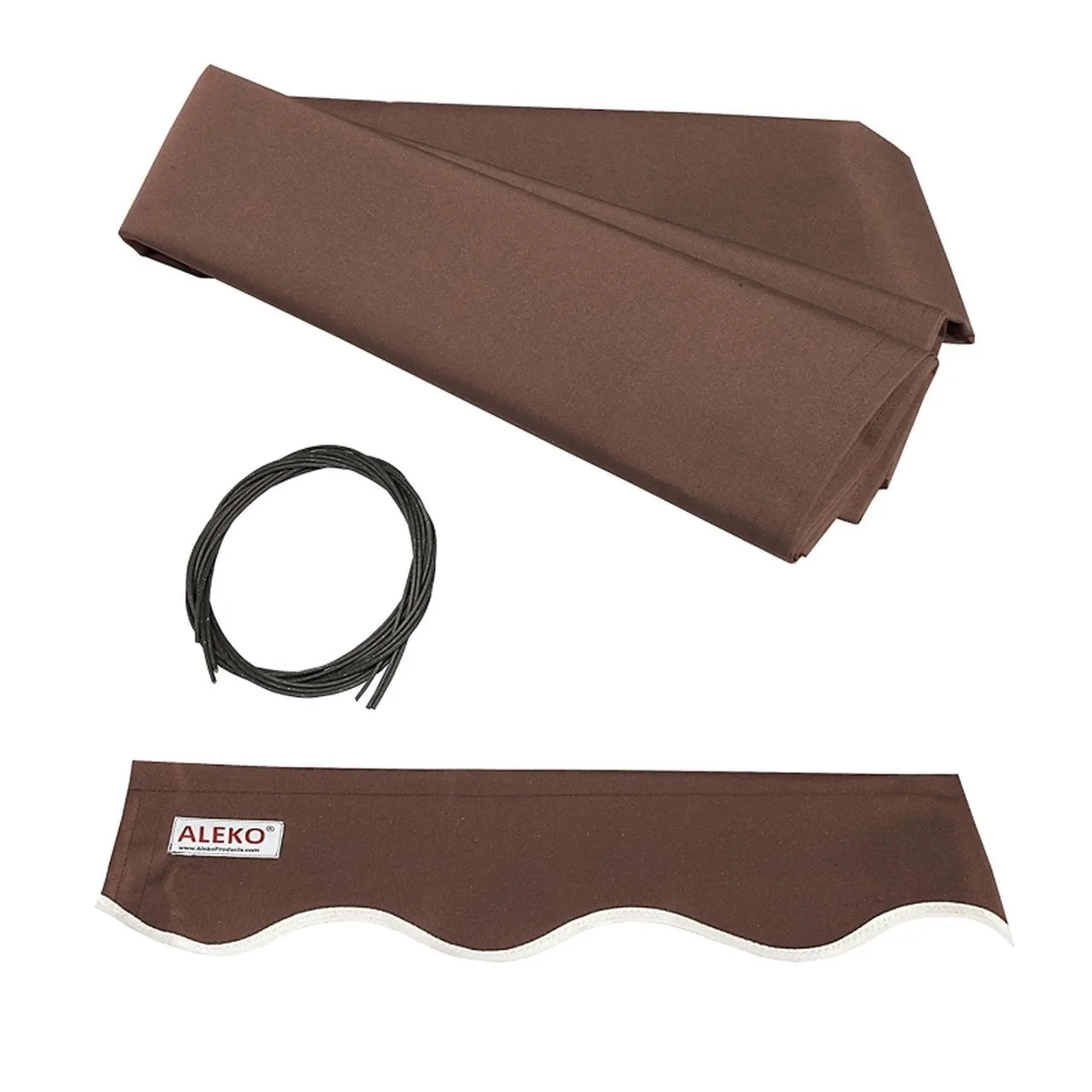 Aleko Half Cassette Motorized Retractable LED Luxury Patio Awning - 16 x 10 Feet - Brown