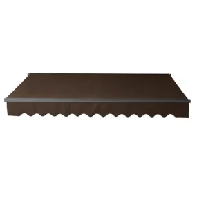 Aleko Motorized Retractable Black Frame Patio Awning 12 x 10 Feet - Brown