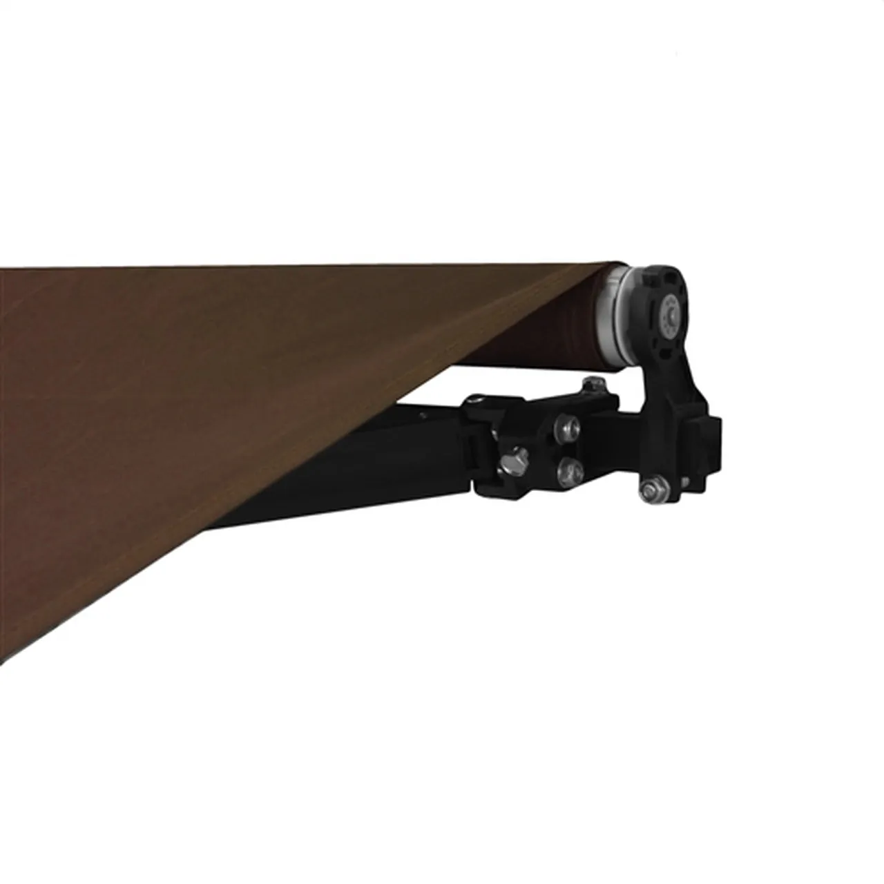 Aleko Motorized Retractable Black Frame Patio Awning 12 x 10 Feet - Brown