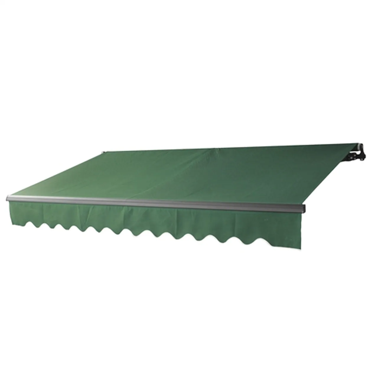 Aleko Motorized Retractable Black Frame Patio Awning 12 x 10 Feet - Green