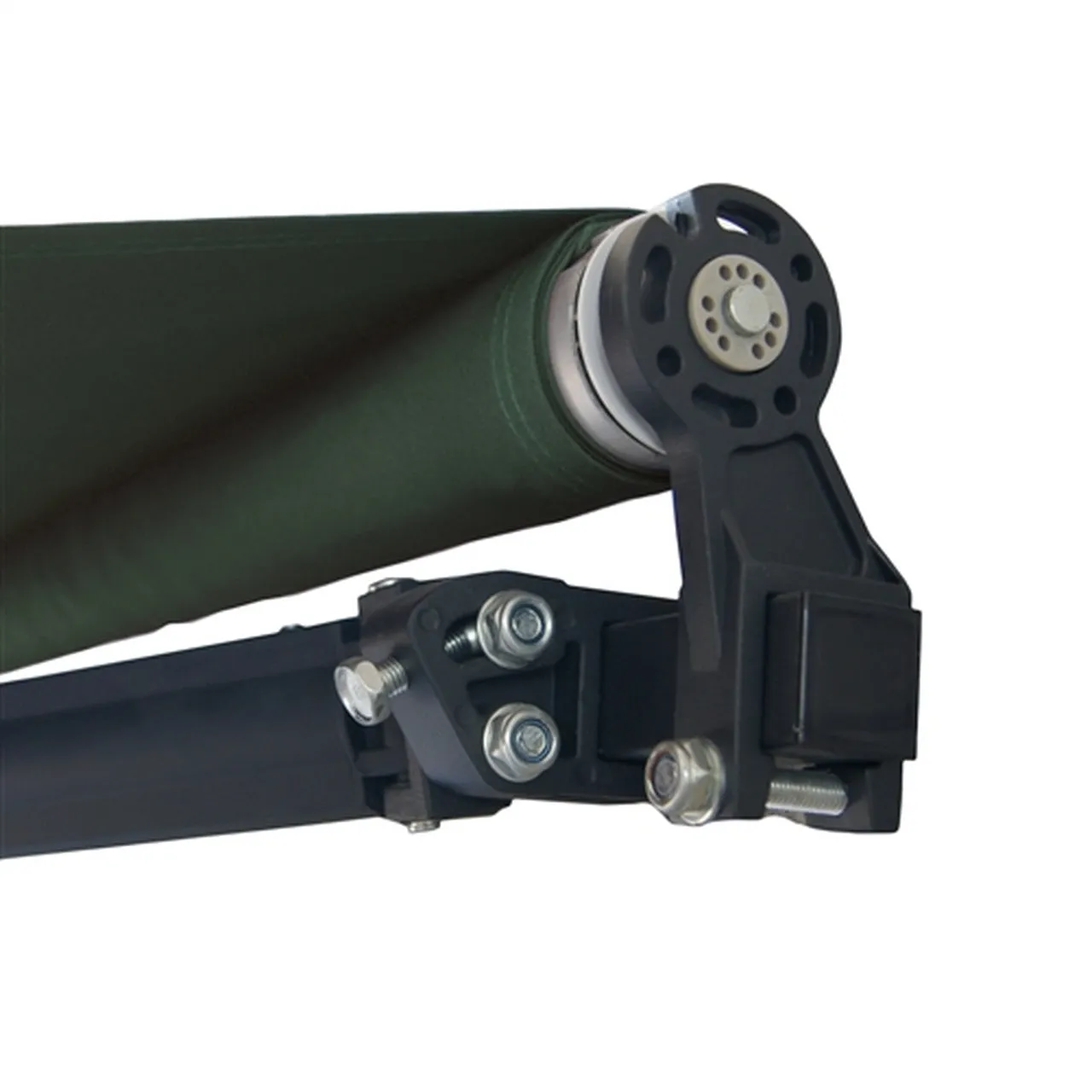 Aleko Motorized Retractable Black Frame Patio Awning 12 x 10 Feet - Green