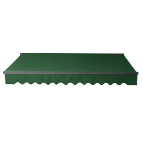 Aleko Motorized Retractable Black Frame Patio Awning 12 x 10 Feet - Green