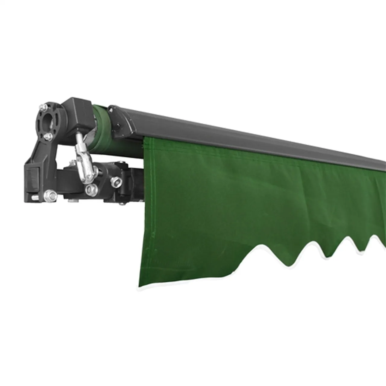 Aleko Motorized Retractable Black Frame Patio Awning 12 x 10 Feet - Green