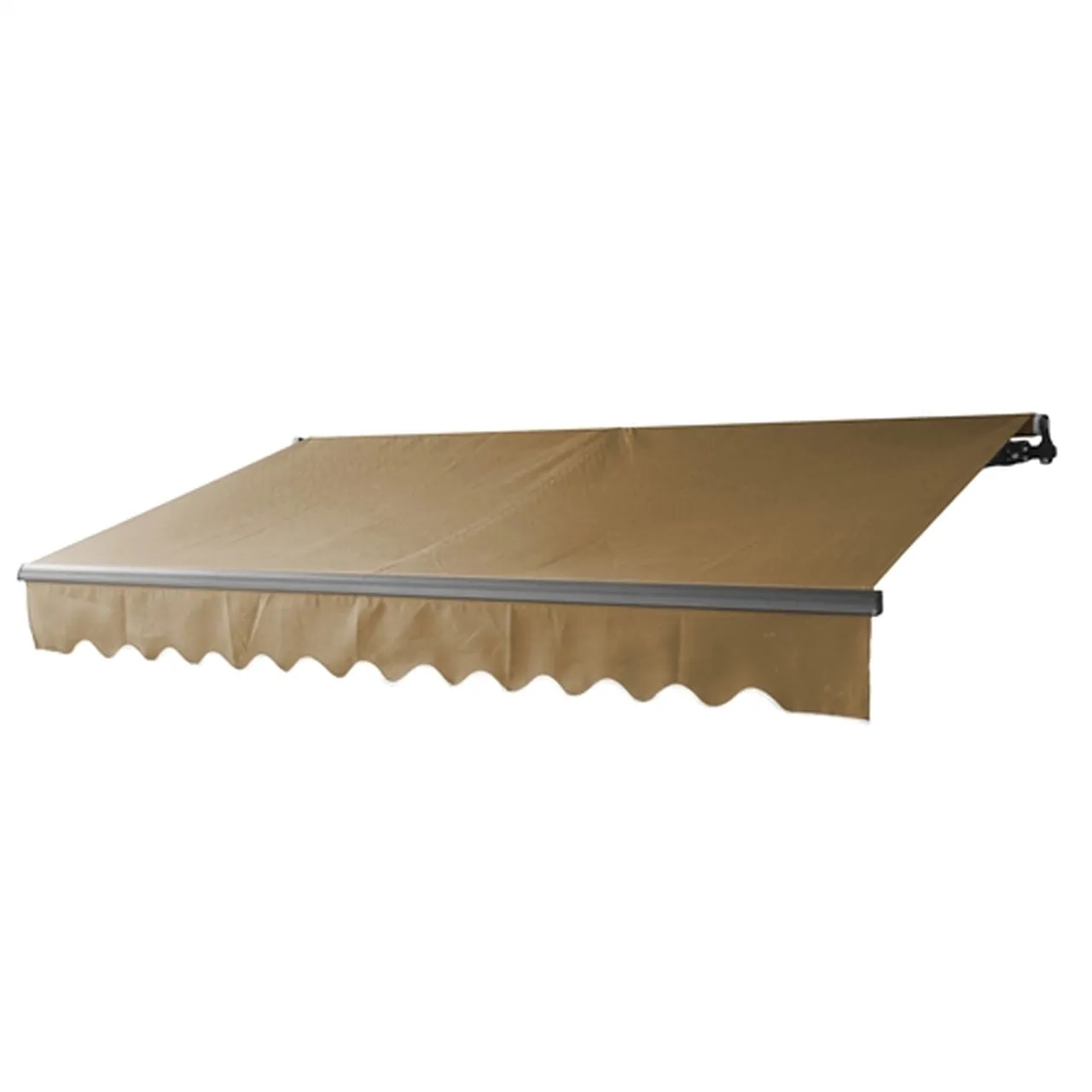 Aleko Motorized Retractable Black Frame Patio Awning 12 x 10 Feet - Sand