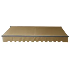 Aleko Motorized Retractable Black Frame Patio Awning 13 x 10 Feet - Sand