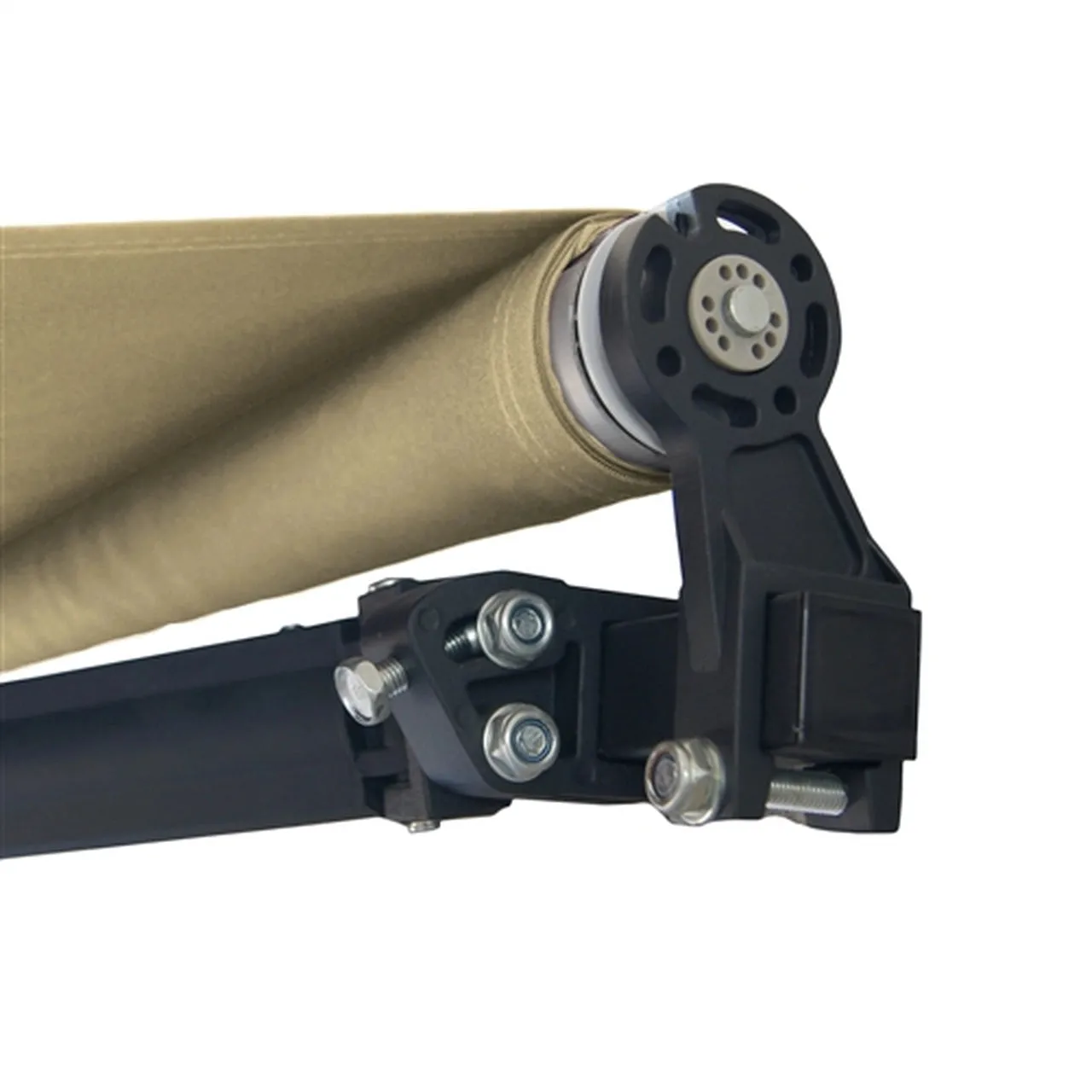 Aleko Motorized Retractable Black Frame Patio Awning 16 x 10 Feet - Ivory