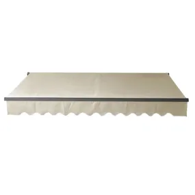 Aleko Motorized Retractable Black Frame Patio Awning 16 x 10 Feet - Ivory