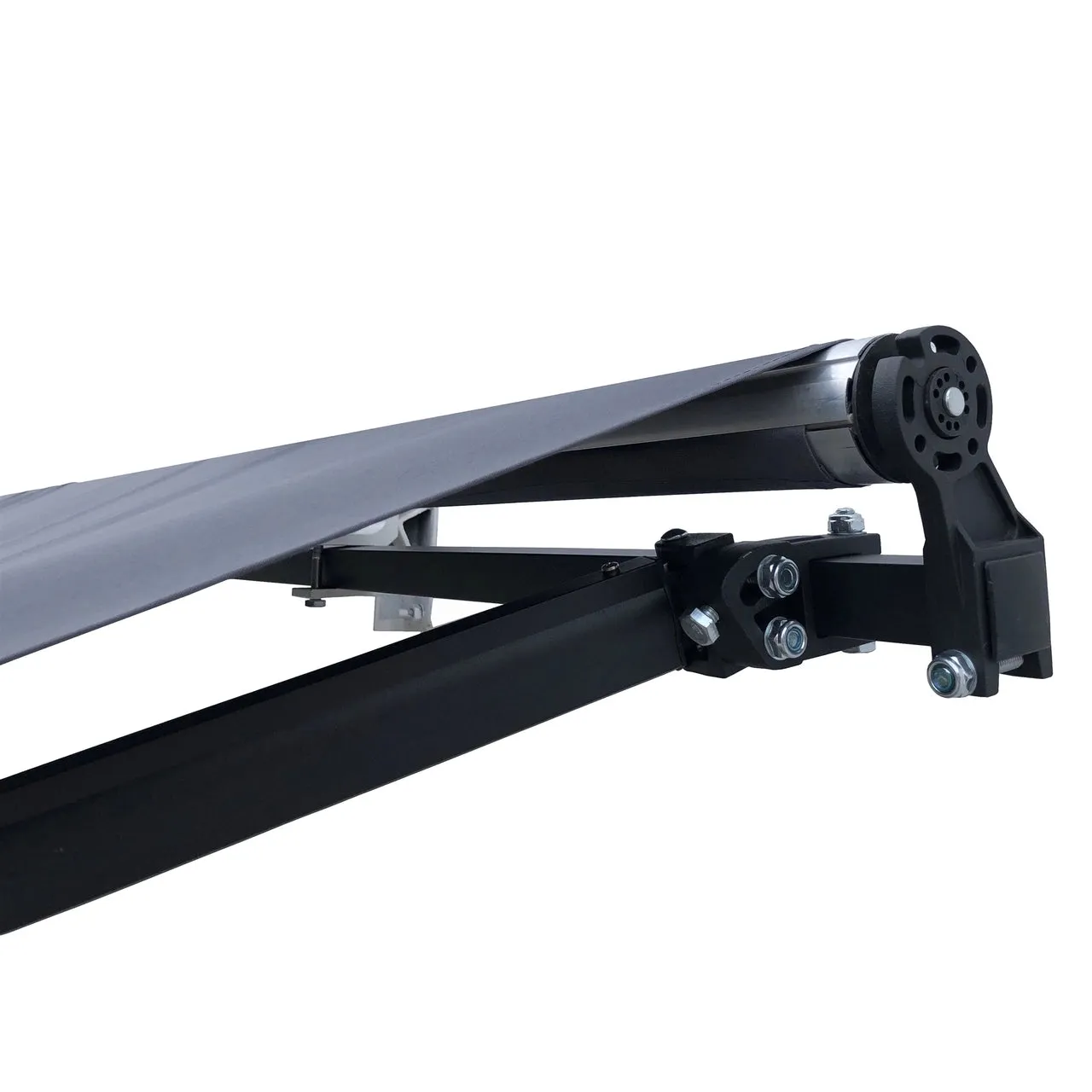 Aleko Motorized Retractable Black Frame Patio Awning 20 x 10 Feet - Gray