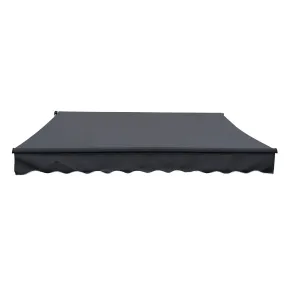 Aleko Motorized Retractable Black Frame Patio Awning 20 x 10 Feet - Gray