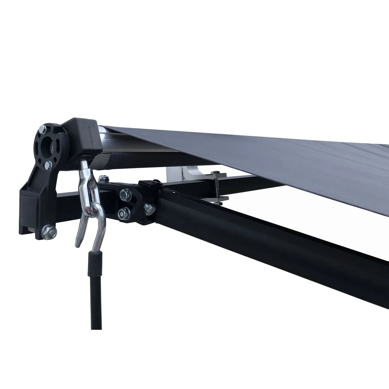 Aleko Motorized Retractable Black Frame Patio Awning 20 x 10 Feet - Gray