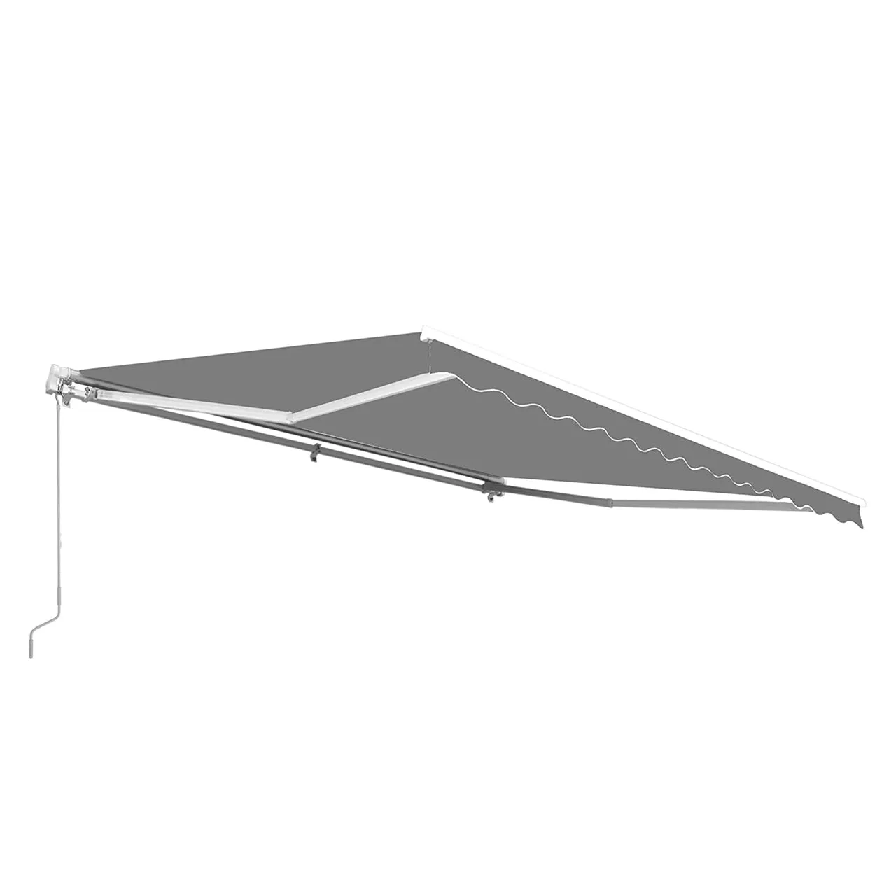 Aleko Motorized Retractable White Frame Patio Awning 10 x 8 Feet - Gray