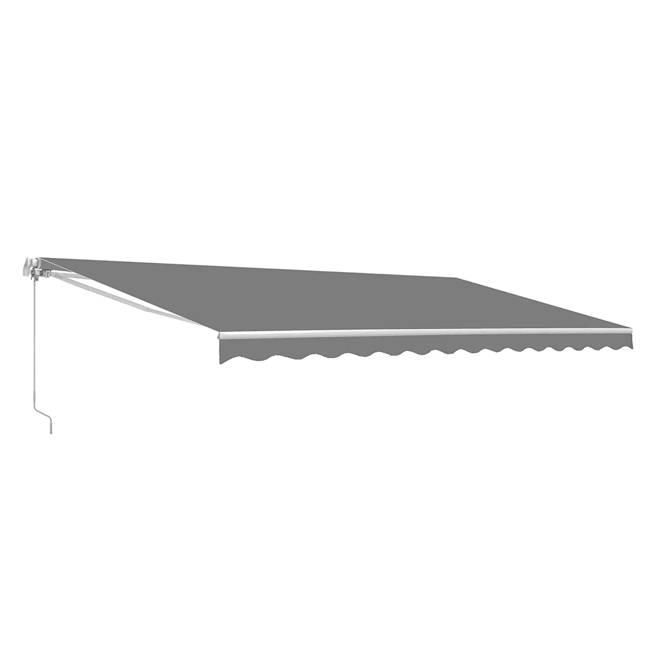Aleko Motorized Retractable White Frame Patio Awning 10 x 8 Feet - Gray