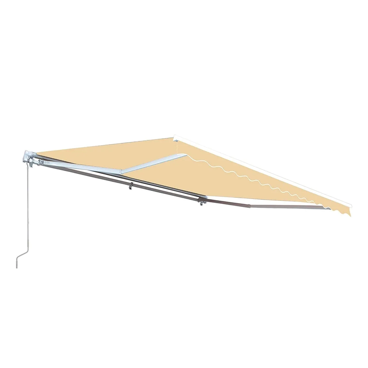 Aleko Motorized Retractable White Frame Patio Awning - 10 x 8 Feet - Ivory