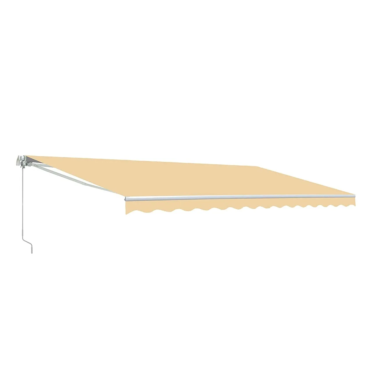Aleko Motorized Retractable White Frame Patio Awning - 10 x 8 Feet - Ivory