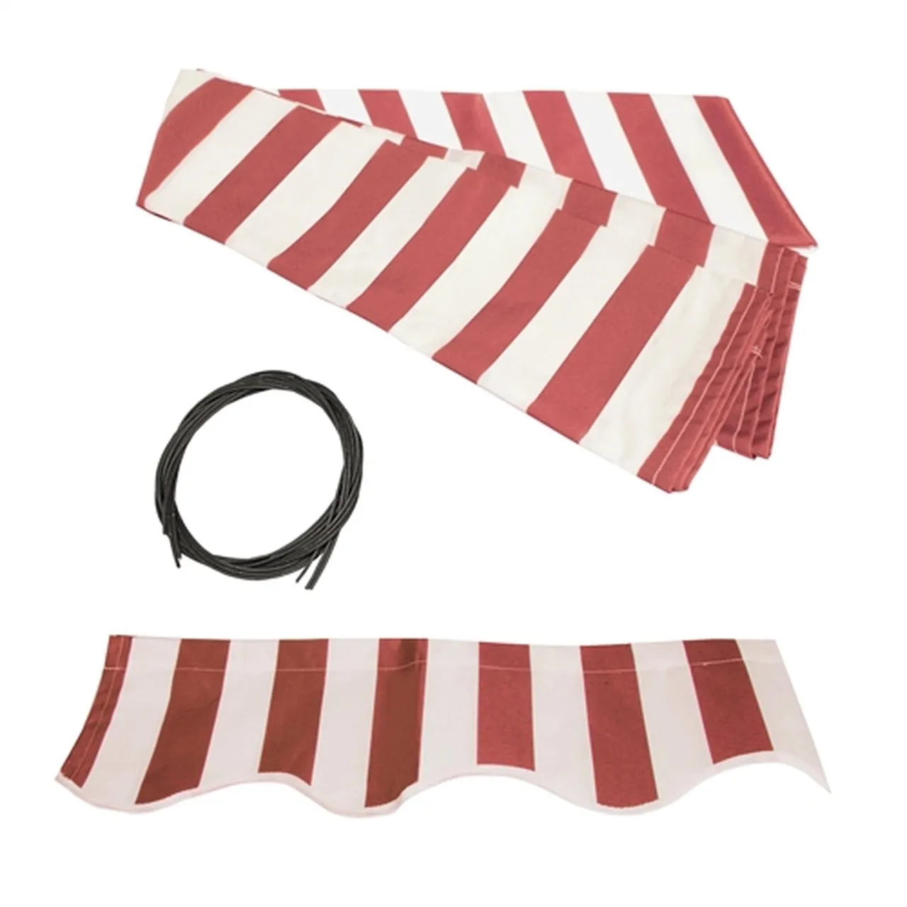 Aleko Retractable Awning Fabric Replacement - 6.5 x 5 Feet - Red and White Stripe