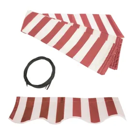 Aleko Retractable Awning Fabric Replacement - 6.5 x 5 Feet - Red and White Stripe