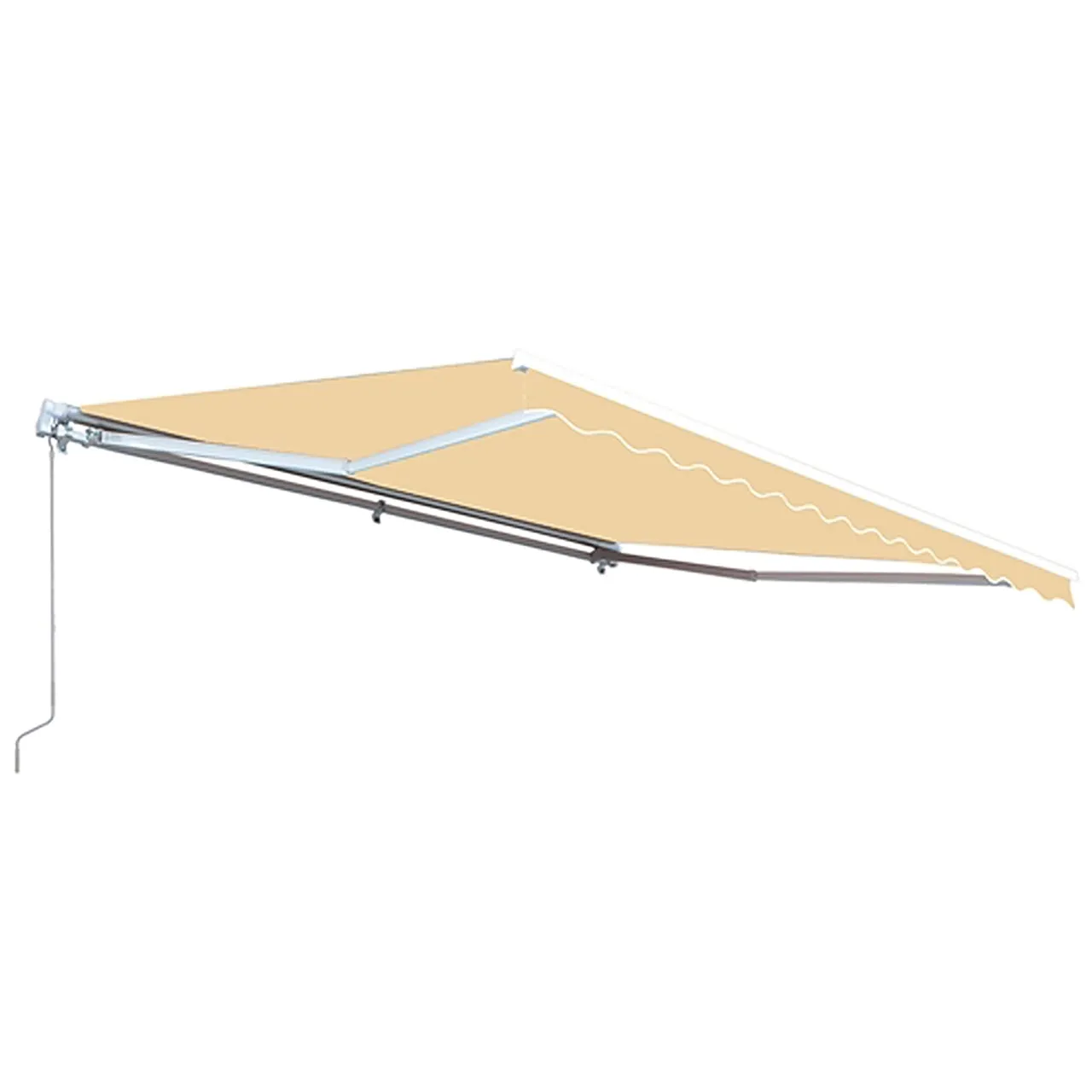 Aleko Retractable White Frame Patio Awning - 13 x 10 Feet - Ivory