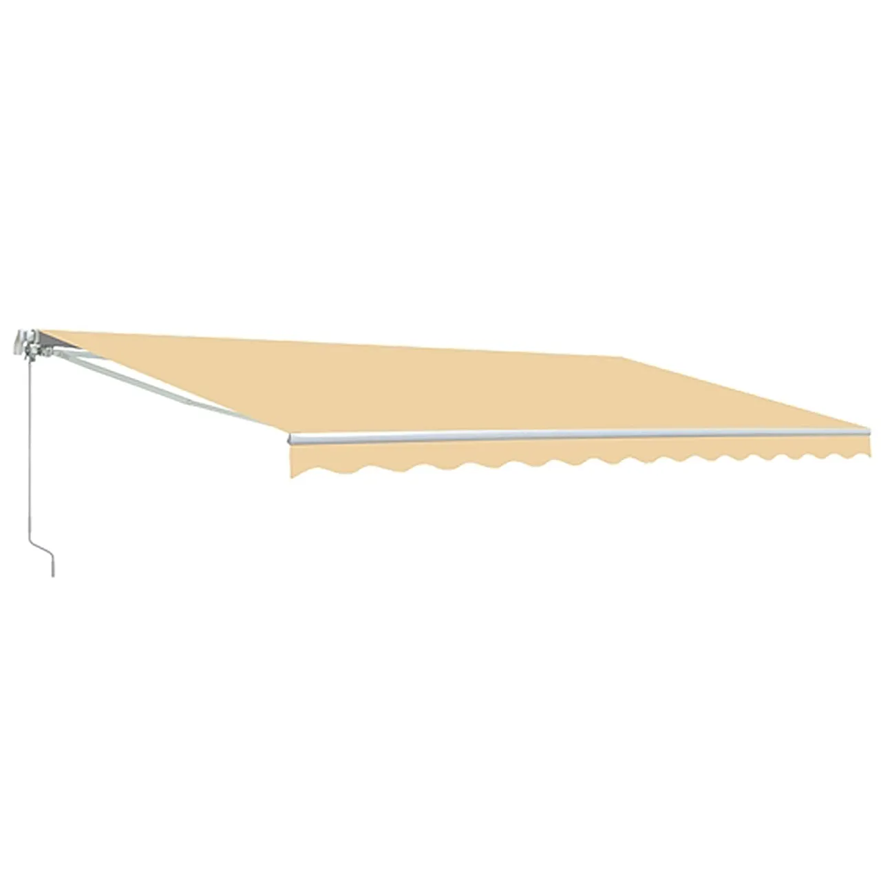 Aleko Retractable White Frame Patio Awning - 13 x 10 Feet - Ivory