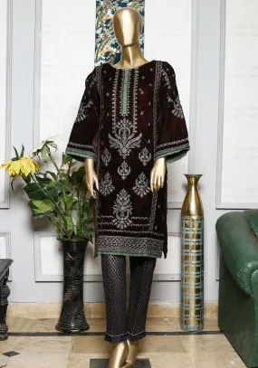 Bin Saeed Stitched Embroidered velvet Kurti Vol-04 Collection'2021-OVF-048-Brown