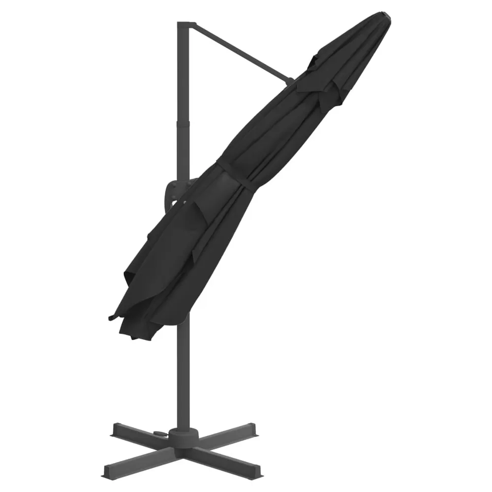 Cantilever Umbrella with Aluminium Pole Black 400x300 cm