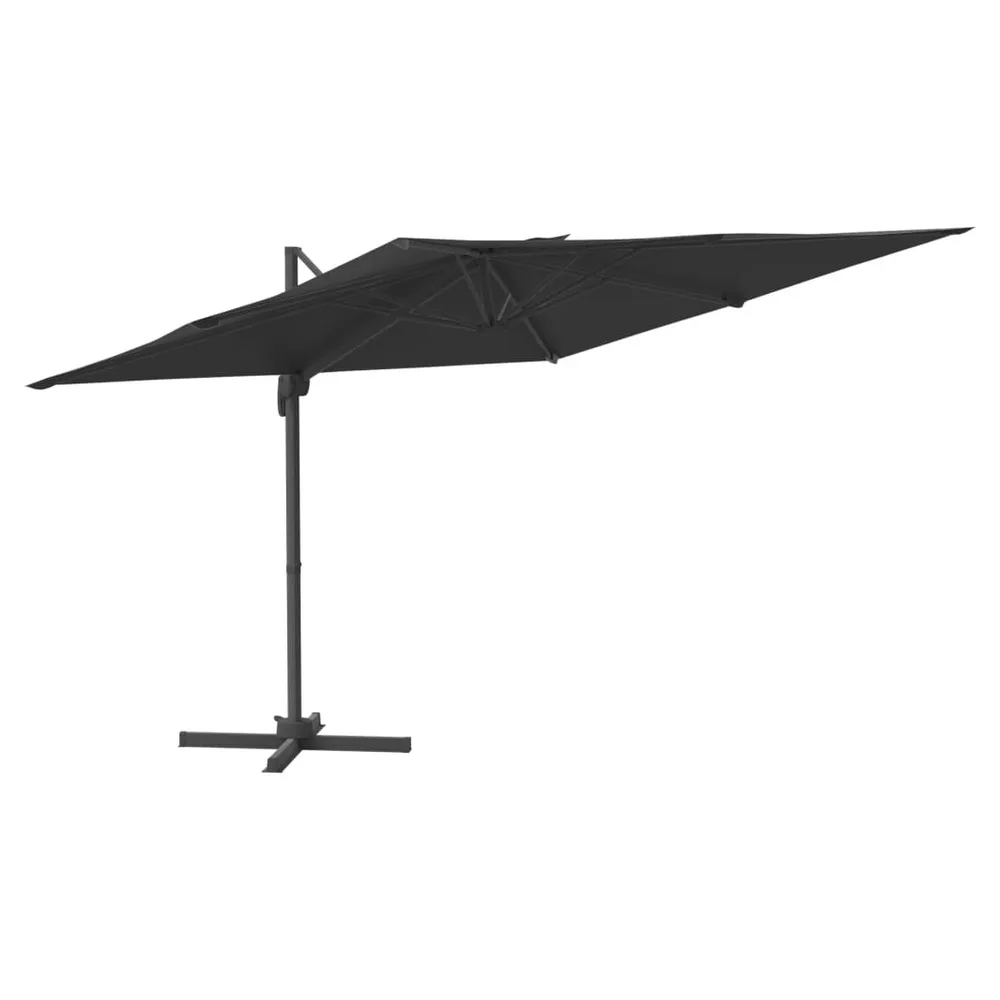 Cantilever Umbrella with Aluminium Pole Black 400x300 cm