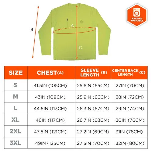 Chill-its 6689 Cooling Long Sleeve Sun Shirt With Uv Protection, Large, Lime, Ships In 1-3 Business Days