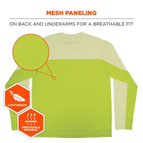 Chill-its 6689 Cooling Long Sleeve Sun Shirt With Uv Protection, Large, Lime, Ships In 1-3 Business Days