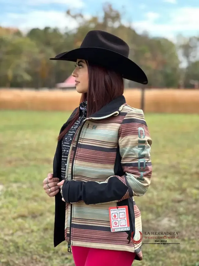 Cinch Womens Jacket Multi Color Stripe Full Zip
