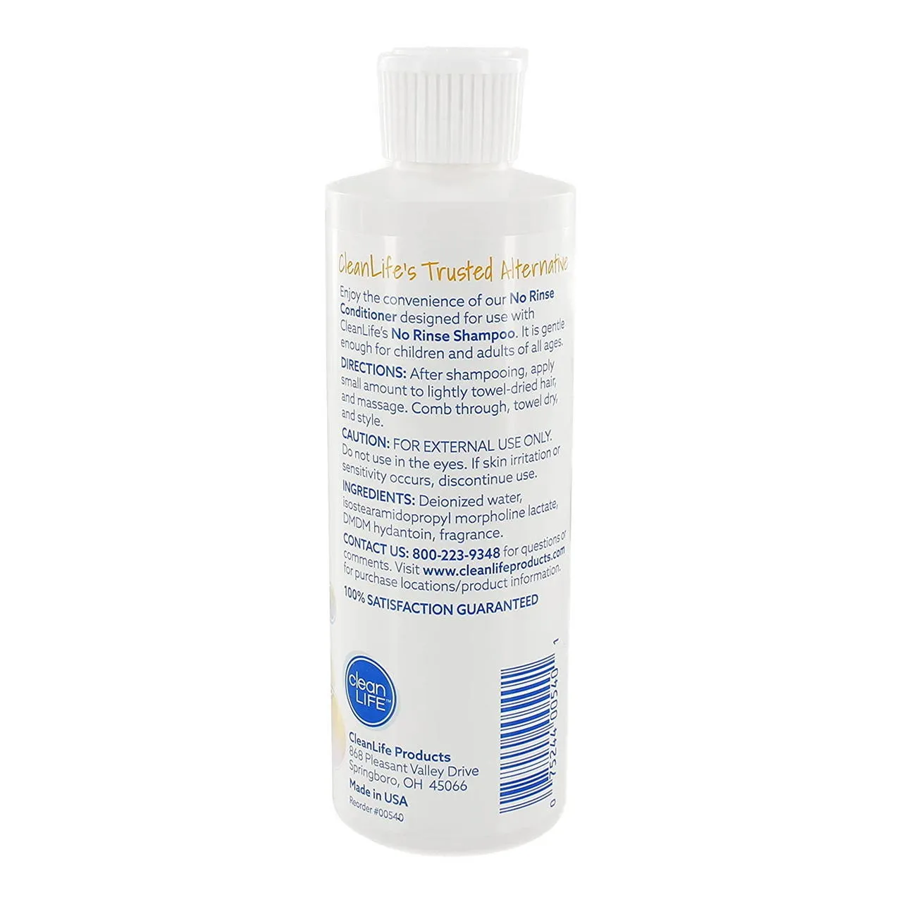 CleanLife No Rinse Conditioner, 8 oz Bottle