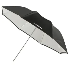 Compact Collapsible Umbrella - Optical White Satin with Removable Black Cover (43")