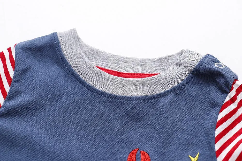 CUTE CRAB PRINT COTTON T-SHIRT