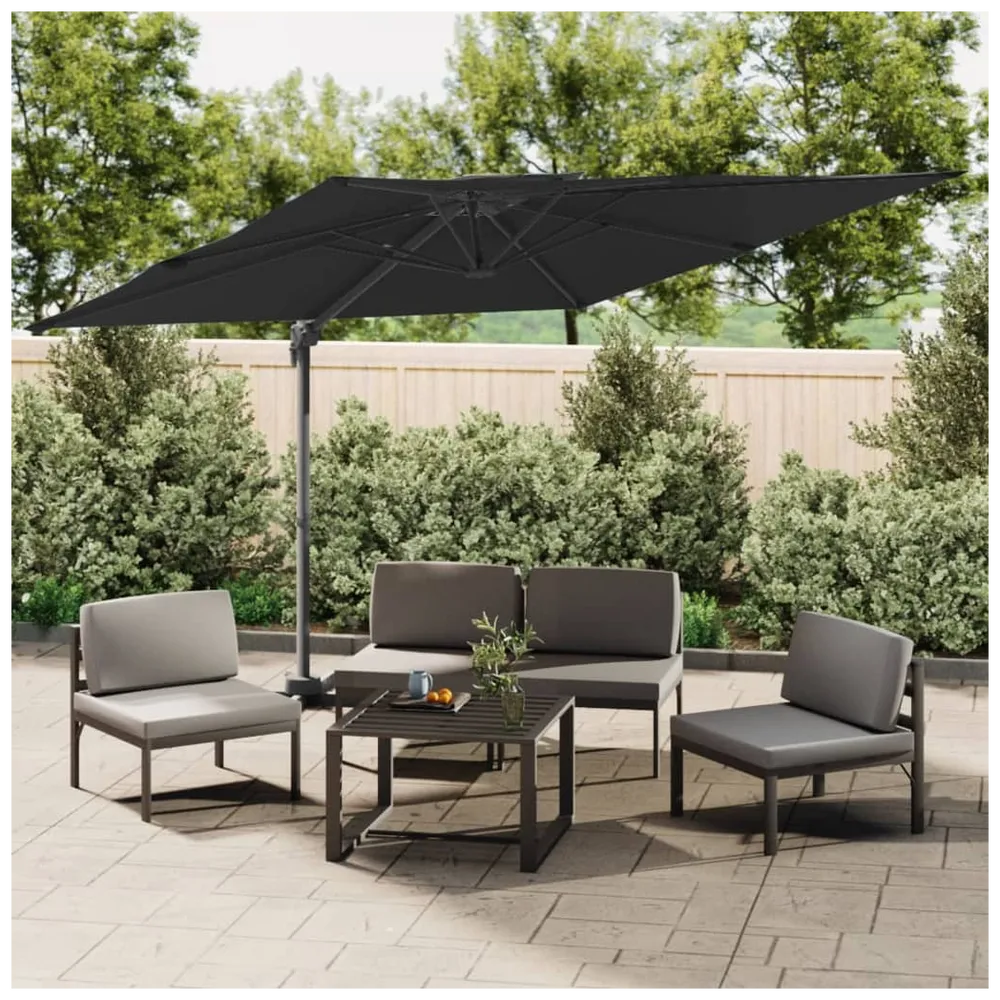 Double Top Cantilever Umbrella Black 400x300 cm