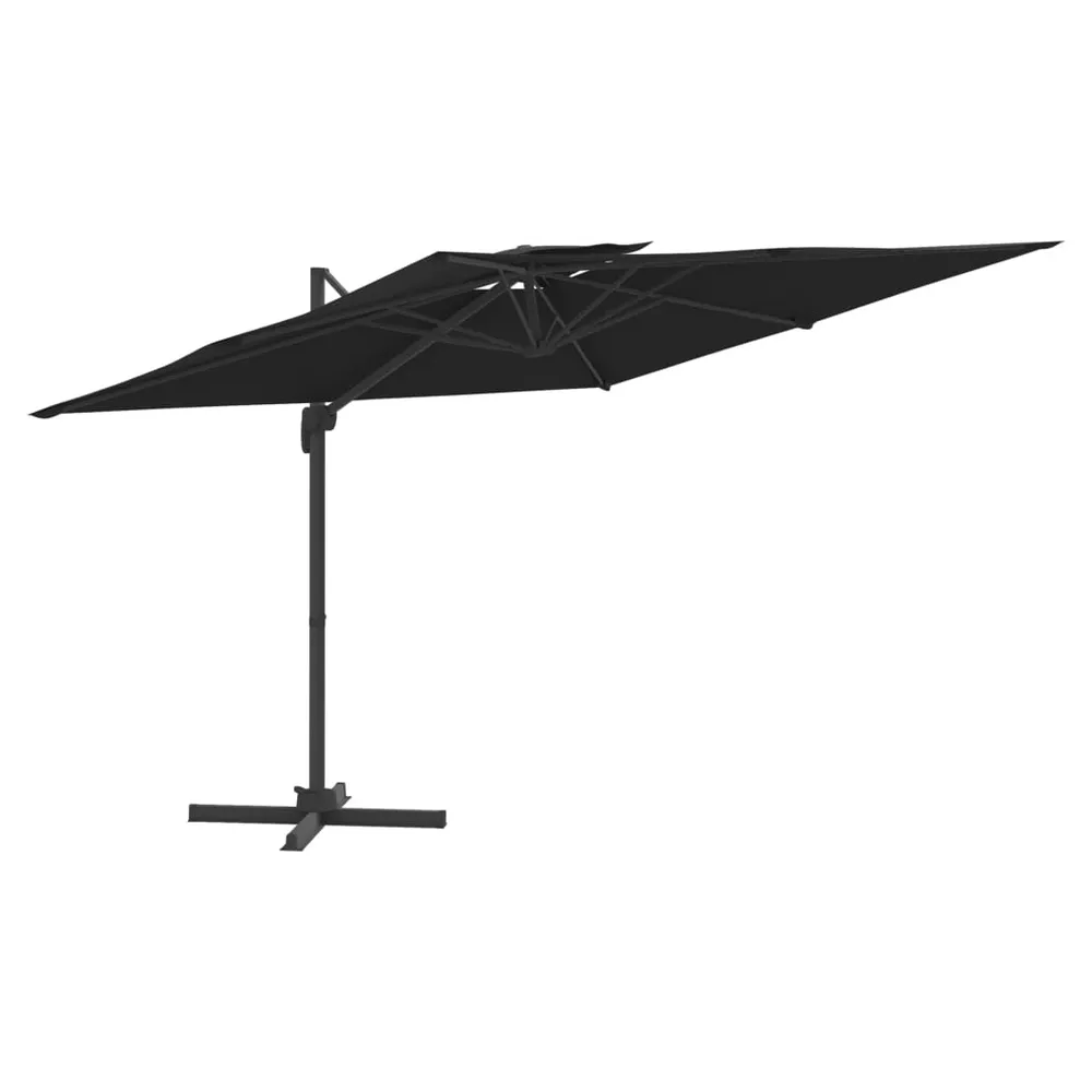 Double Top Cantilever Umbrella Black 400x300 cm