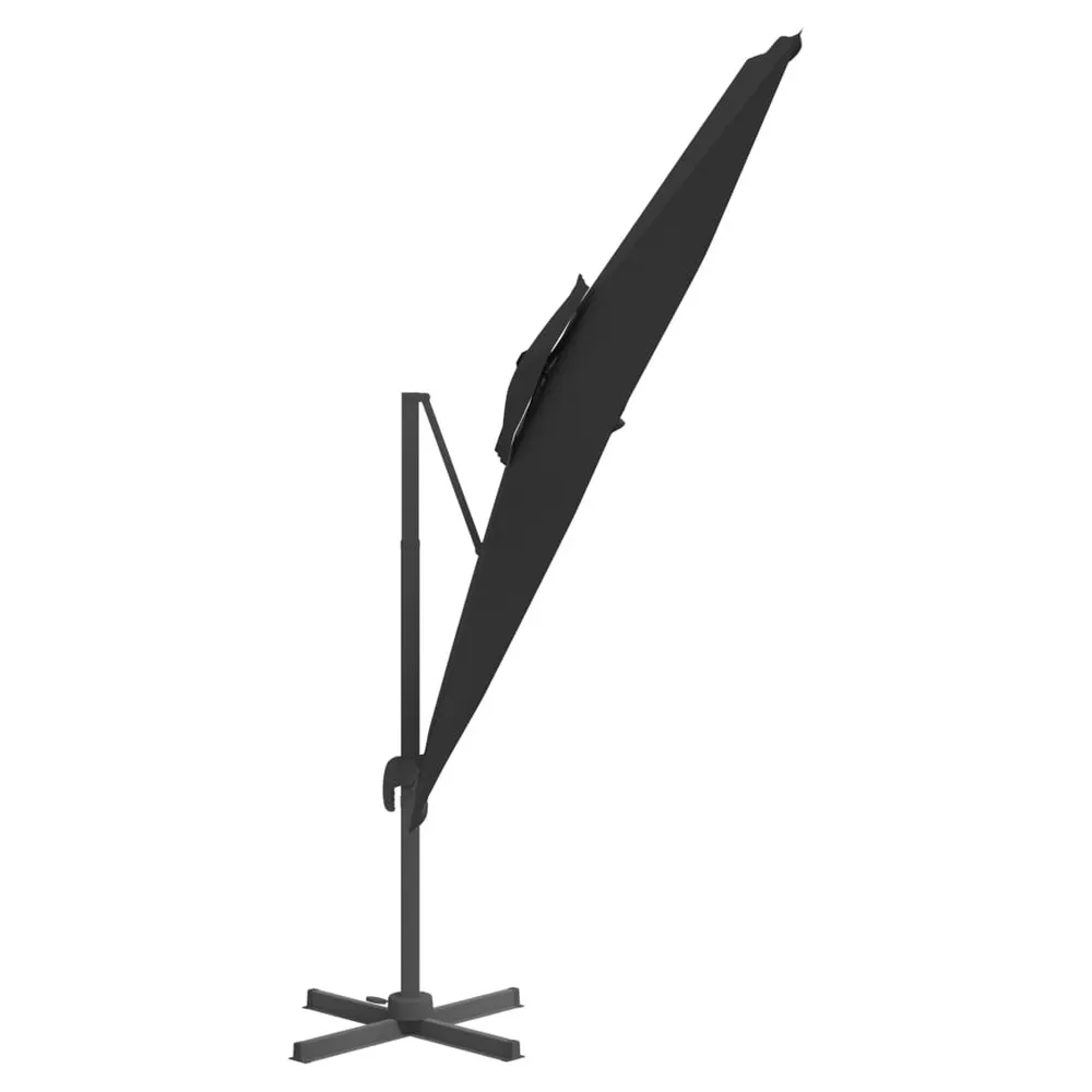 Double Top Cantilever Umbrella Black 400x300 cm