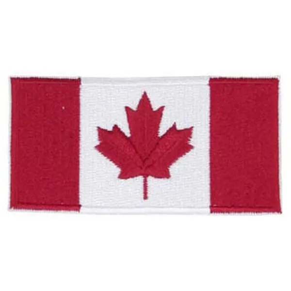 Embroidered Canadian Flag Patch 2" x 4"