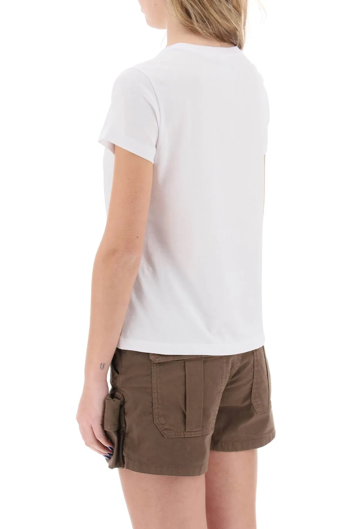 embroidered effect logo t-shirt