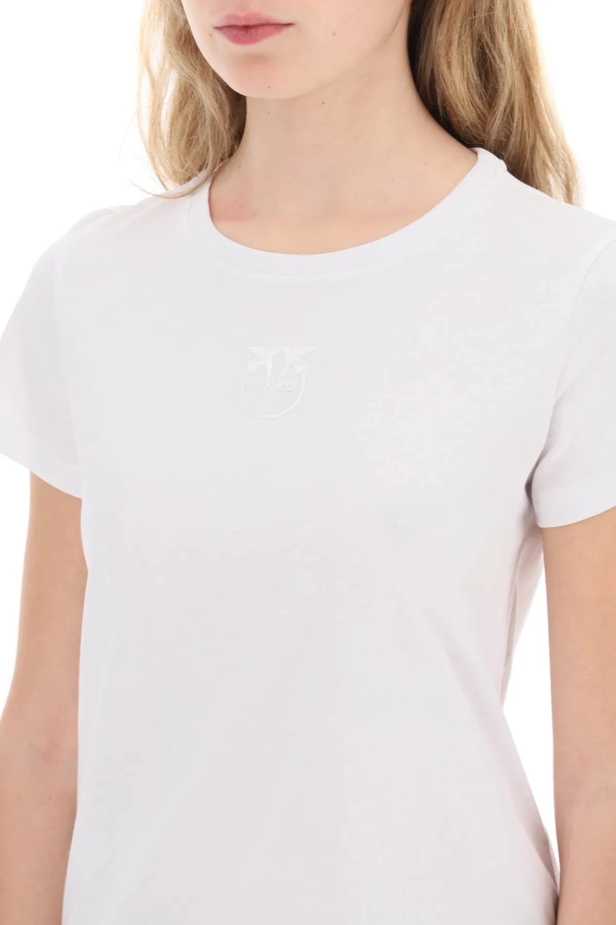 embroidered effect logo t-shirt