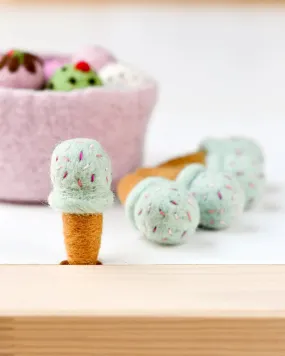 Felt Ice Cream, Cotton Candy Flavor with Sprinkles