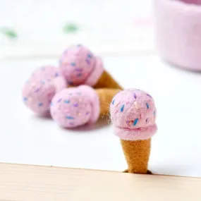 Felt Ice Cream Pink with Sprinkles