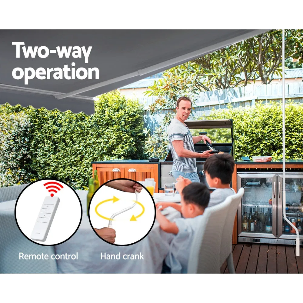 Folding Arm Awning Motorised Outdoor Pearl Retractable 4x2.5M