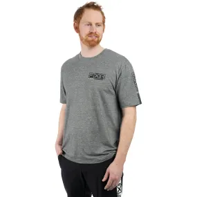 FXR  Mens Grey Heather Black Helium Tech Jersey Short Sleeve Quick Dry Droptail -