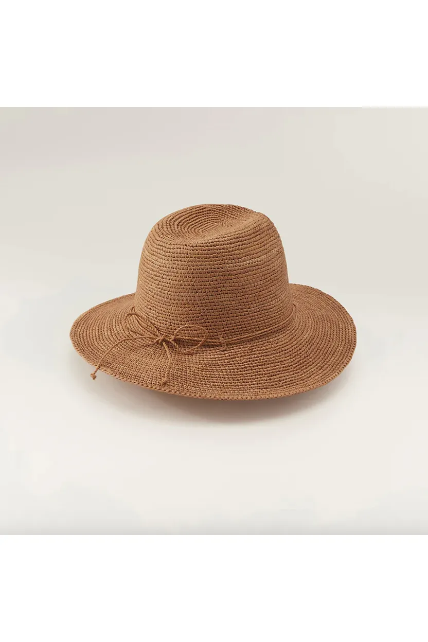 Helen Kaminski  Desmonda Mid Rim  Raffia Fedora | Nougat
