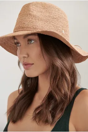 Helen Kaminski  Desmonda Mid Rim  Raffia Fedora | Nougat