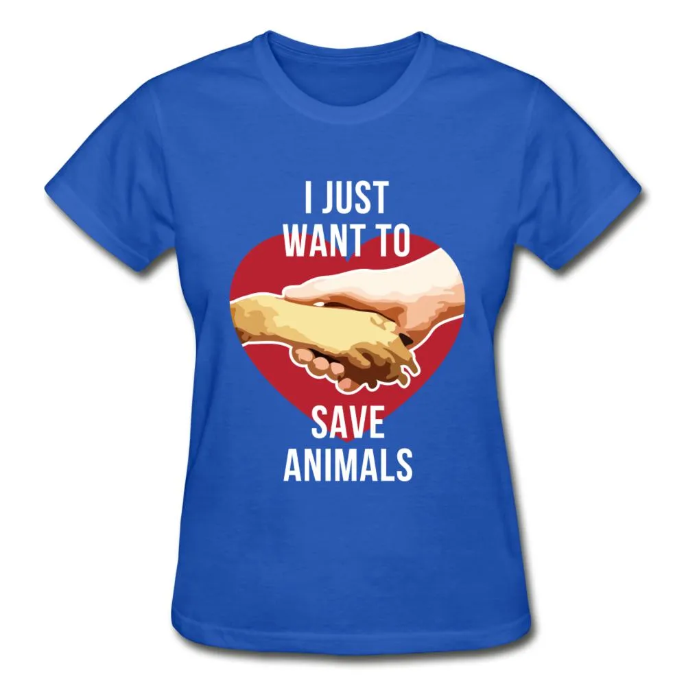I just want to save animals Gildan Ultra Cotton Ladies T-Shirt